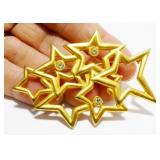 Vintage Art-Deco Style Gold-Tone Star Brooch