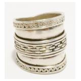 GeoArt Sterling Silver Ring Sz 6 7.9g