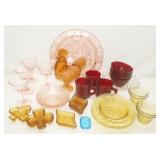 Large Grouping of Colored Glass, Vintage & New