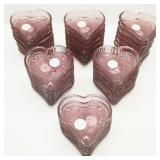+/-55 Purple Glass Heart Shaped Trinket Dishes
