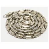 28" Sterling Silver Barrel-Link Necklace 37.5g
