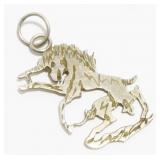 1.25" Sterling Silver Unicorn Pendant 1.4g