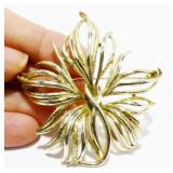 Vintage JJ Frosted Gold-Tone Flower Brooch
