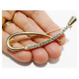 Vintage Gold-Tone & Rhinestone Swirl Brooch