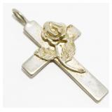 1.5" Sterling Silver Cross Pendant 3.9g