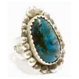 RM Sterling Silver & Turquoise Ring Sz 9 18.2g