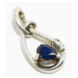 1" Sterling Silver Gemstone Pendant 2.9g