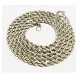 18" Sterling Silver Rope Necklace 8.8g