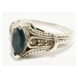 Sterling Silver Gemstone Ring Sz 10 4.6g