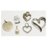 Grouping of Sterling Silver Pendants & Charms 7.8g