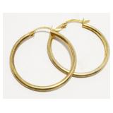 1" Gold/Sterling Silver Hoop Earrings 2.8g
