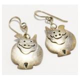 Sterling Silver Piggy Earrings 4.2g