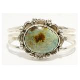 7-1/2" RM 925 Silver Turquoise Cuff Bracelet 37.8g