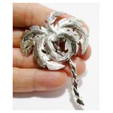 Vintage Silver-Tone Palm Tree Brooch
