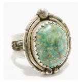 RM Sterling Silver & Turquoise Ring Sz 13 17g