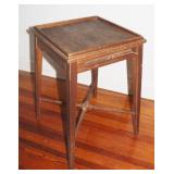 Vtg Wood Side Table or Kettle Stand, Small Crack