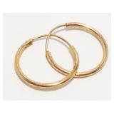 1/2" Rose Gold/Sterling Silver Hoop Earrings .7g
