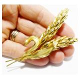 Vintage Gold-Tone Wheat Sheaf Brooch