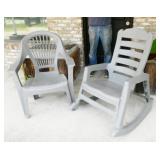 Oversized Plastic Rocking Chair & Patio Chair