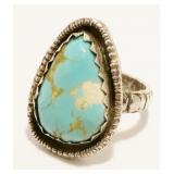RM Sterling Silver & Turquoise Ring Sz 6 5.4g