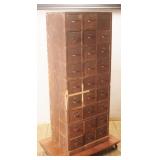 Vintage Oak Industrial Apothecary Cabinet
