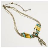 C Pollack Southwest 925 Silver Necklace 15"+ 13.2g