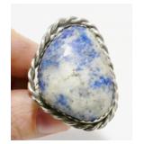 RM Lapis & Sterling Silver Ring Sz 13 23.4g