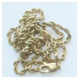 22" 14K Y Gold Rope Necklace 9.1g