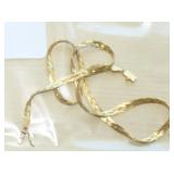 18" 14K Y Gold Braided Herringbone Necklace 9.6g