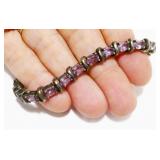 7" Sterling Silver Gemstone Bracelet 16.1g