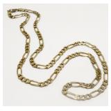 22" Italian Gold/925 Silver Figaro Necklace 15.7g