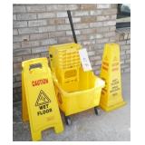Commercial Mop Bucket & Wet Floor Caution Stands