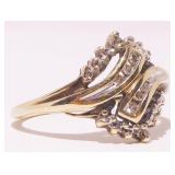10K Y Gold & Diamond Ring Sz 6.5 2.3g