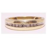 10K Y Gold Diamond Wedding Band Ring Sz 10 2.7g