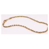 10K Y Gold Rope Bracelet 7.25" 1.1g