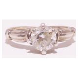 Sterling Silver CZ Engagement Ring Sz 8 3.5g