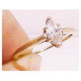 10K Y Gold CZ Engagement Ring Sz 7 1.3g