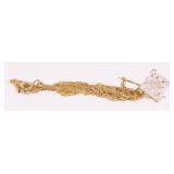 Dainty 10K Y Gold CZ Pendant Necklace .8g