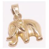 10K Y Gold Elephant Charm Pendant .9g
