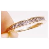 10K Y Gold Diamond Promise Ring Sz 7 1.9g