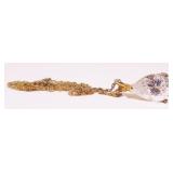 Gold Over 925 Silver CZ Pendant Necklace 6.7g***