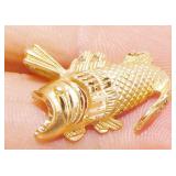 14K Y Gold Bass Pendant 1.3g