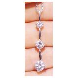 Sterling Silver CZ Pendant Necklace 18" 3.6g