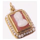 14K Y Gold Cameo Pendant 2.5g