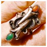 Old Pawn Sterling Silver Ring Sz 7 4.9g