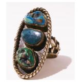 Turquoise 925  Silver Ring Sz 5.5 8.3g Nds Solder