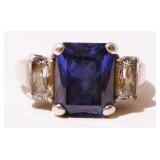 Sterling Silver CZ Ring Sz 7 6.8g