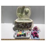 Sewing Basket and 2 Mr Bubbles Cat Nip Cat Toys
