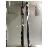 2 curtain rods. 1 72in-120in, 1. 48inx84