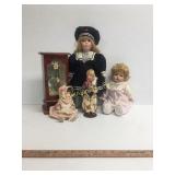 Mixed Lot Dolls and Jewelry Box